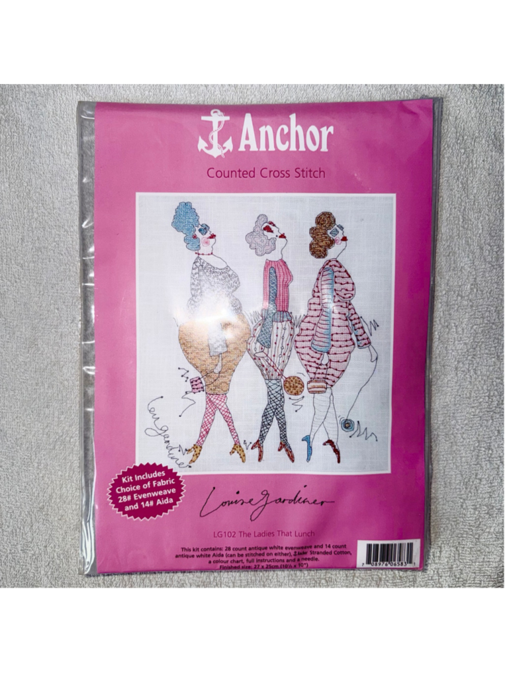 NOS Vintage 2006 Anchor Counted Cross Stitch Kit Ladies That Lunch 10 1/2 x 10